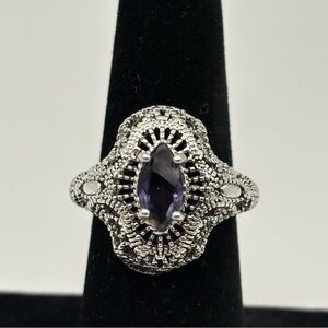 Elegant Sterling Silver and Purple (Amethyst) Women's Ring